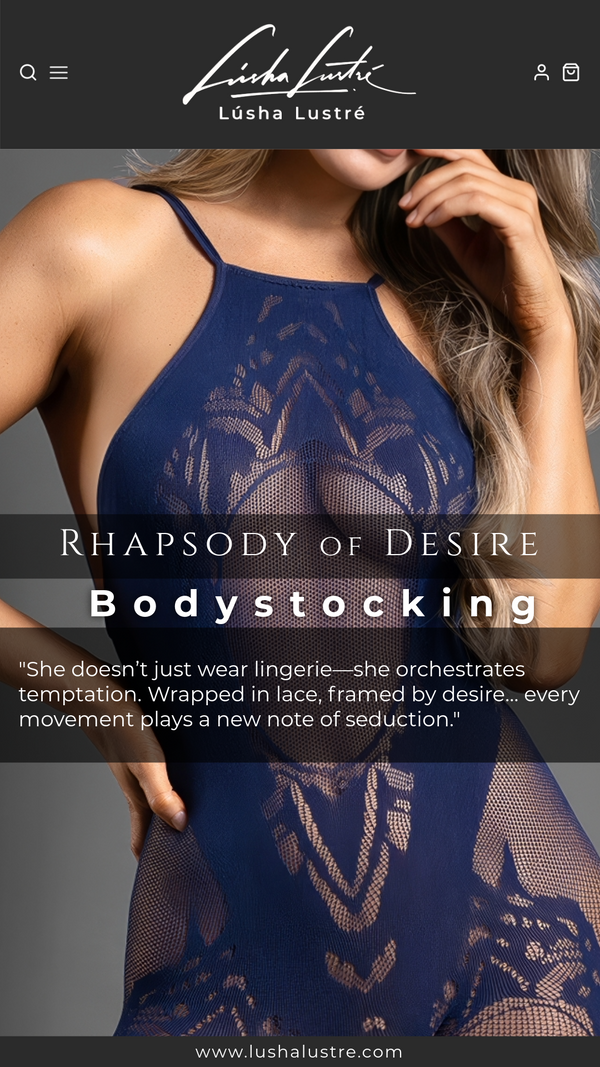 Intricate Allure: Rhapsody Pattern Crotchless Bodystocking