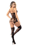 Bold Fishnet Thigh Highs with Straps Ð Sexy Black or Neon Pink