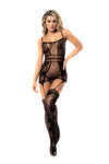 Bold Fishnet Thigh Highs with Straps Ð Sexy Black or Neon Pink