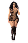 Bold Fishnet Thigh Highs with Straps Ð Sexy Black or Neon Pink