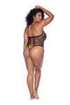 Seductive Crochet Lace Bodysuit Teddy with Halter Neck & Open Back