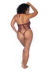 Seductive Crochet Lace Bodysuit Teddy with Halter Neck & Open Back