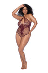 Seductive Crochet Lace Bodysuit Teddy with Halter Neck & Open Back