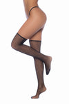 Starlit Seduction Fishnet Thigh-High Stockings with Rhinestones Black