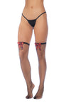 Playful Charm Diamond Fishnet Thigh High Stockings with Plaid Bows