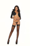 "Velvet Trap" Black Lace Stay-Up Thigh Highs