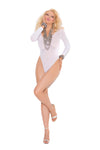 "Whisper Veil" High-Cut Long Sleeve Sheer Teddy