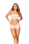 Lustrous Embrace Two Piece Sensual Lace Set Tank Style Crop Top Boy Short High Quality Stretch Lace Various Colors