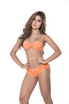 Enchanting Elegance Feminine Lace Bra Panty Set Slip On Sheer Top Spaghetti Straps Ruched Hipster High Cut Rear