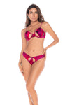 Wild Temptation Snake Print Two Piece Lingerie Set Ð Fierce Fuchsia