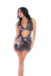 Artful Seduction Mesh Dress with Cross-Back & Center Cut-Out Ð Amalfi
