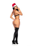 Whimsical Dream Sexy Mrs Claus Set Red Pompom Halter Thong Hat Included