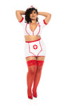 Healing Seduction Nurse Costume - Zippered Top with Skirt for Playful Encounters