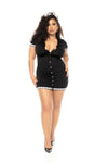 Sexy Maid Costume for Halloween - Decorative Buttons with Apron and Headpiece