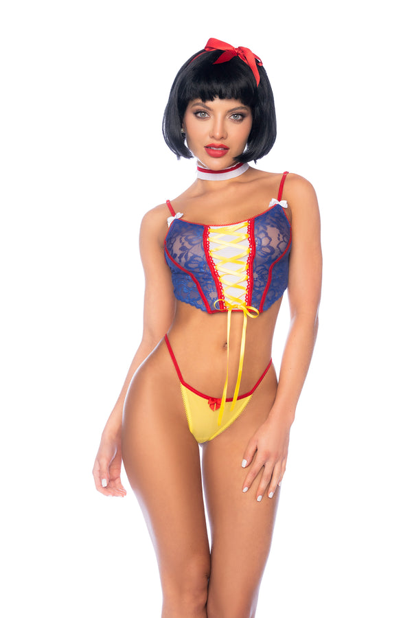 Dark Fantasy Poisoned Apple Princess Costume with Ribbon Ð 4 Piece