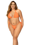 Versatile Ribbed Two-Piece Swimsuit - Multi-Way Top and Adjustable Bottom