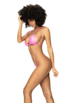 Gloss Pink Sling Shot Bikini - Adjustable Triangle Top and Thong