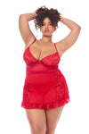 Playful Elegance: Lace & Sheer Mesh Bodysuit with Ruffle Trims