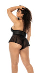 2-in-1 Eyelash Lace Babydoll - Convertible with Detachable Mesh Skirt