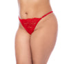 Front of red lace panty