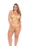 Sunlit Bliss Babydoll with Daisy Embroidery & Sheer Mesh Thong