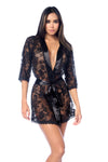 Classic Black Robe with Matching Panty Ð Sexy Sheer Lingerie Set