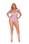 "Lust in Bloom" Lavender Lace Cut-Out Teddy – Sculpt, Seduce, Bloom