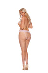 "Pearl Allure" Open‑Crotch Lace Panty with Delicate Accent