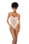 Floral Lace and Striped Mesh Two-Piece Set - High-Waisted Panty for Perfect Fit - High-quality, stylish, and affordable.
