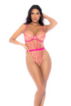 Fairytale Rose Whisper Teddy with High-Cut Sheer Mesh & Underwire