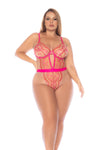 Fairytale Rose Whisper Teddy with High-Cut Sheer Mesh & Underwire