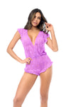 Wild Orchid & Teal Babydoll Romper Ð Sexy Sheer Mesh Lingerie