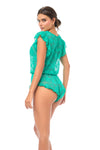 Wild Orchid & Teal Babydoll Romper Ð Sexy Sheer Mesh Lingerie