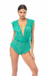 Wild Orchid & Teal Babydoll Romper Ð Sexy Sheer Mesh Lingerie