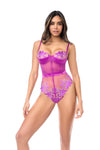 Azalea Lace Teddy D Sheer Mesh Bodysuit with Floral Embroidery