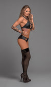 Juno Keyhole Bra & Cutout Mini Shorts with Silver Accents – Lust Collection