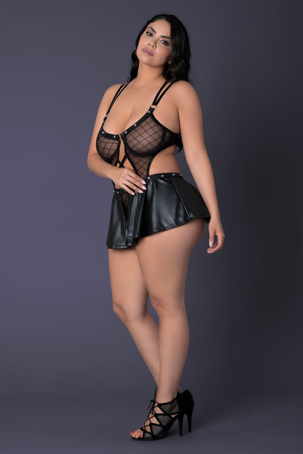 Anastasia Open Crotch Skirt Set with Underwire Bra – Lust Collection