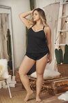 Sleepwear / Two Piece Top & Shorts Lounge Wear Sleepwear Turn Heads in Our Chic Two-Piece Lingerie Set Step into