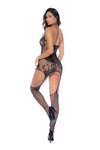 Crimson Temptation Ð Sexy Fishnet Bodystocking with Red Bow Accents