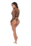 Enchanted Allure 2-in-1 Sexy Mesh Lingerie Top & Stocking Ð Black/Red/Pink