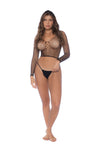 Enchanted Allure 2-in-1 Sexy Mesh Lingerie Top & Stocking Ð Black/Red/Pink