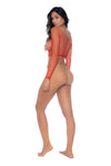 Enchanted Allure 2-in-1 Sexy Mesh Lingerie Top & Stocking Ð Black/Red/Pink