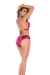 Fearless Desire Snake Print Two Piece Set with Zipper Detail Ð Fuchsia