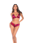 Fearless Desire Snake Print Two Piece Set with Zipper Detail Ð Fuchsia