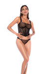 Corset Dreams Underwire Two Piece Lingerie Set with Faux Boning Ð Black