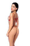 Sultry Red Two-Piece Lingerie Set Ð Lace Bra & Matching Thong