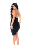 Daring Nights Plunging Halter Dress with All Over Lace-Up Ð Black