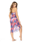 Versatile Printed Mesh Cover Up - Multi-Way Design with Ring Detail