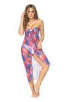 Versatile Printed Mesh Cover Up - Multi-Way Design with Ring Detail