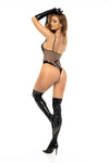 Scorpio Energy Printed Tulle Bodysuit - Vinyl Accents and Laser-Cut Cups